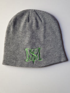 Grey Beanie - Green Logo