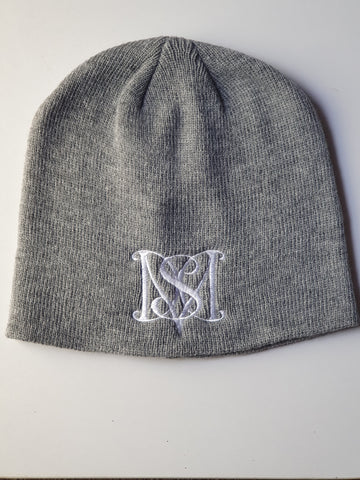 Grey Beanie - White Logo