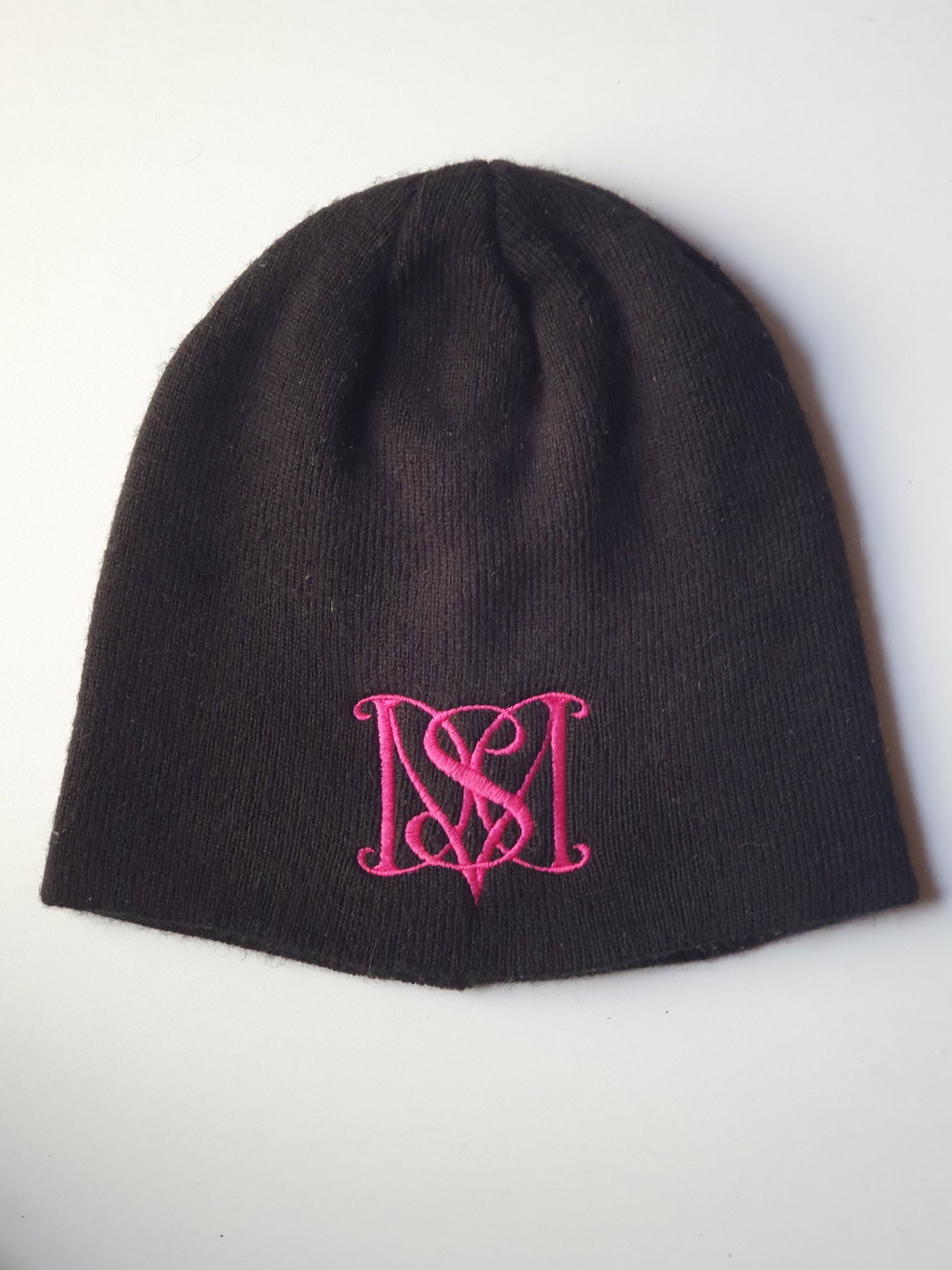 Black Beanie - Pink logo